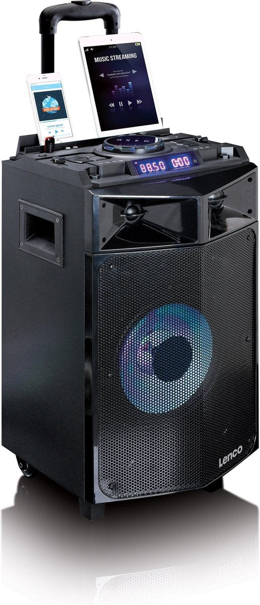 Lenco PMX-240 - Party Speaker met 150w vermogen incl microfoon - Zwart