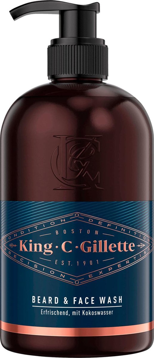 King C. Gillette Baardshampoo en wasgel met kokoswater