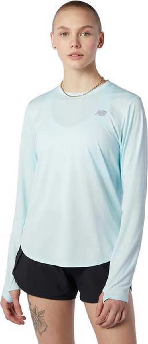 New Balance Acc Long Sleeve Dames - blauw - maat XL