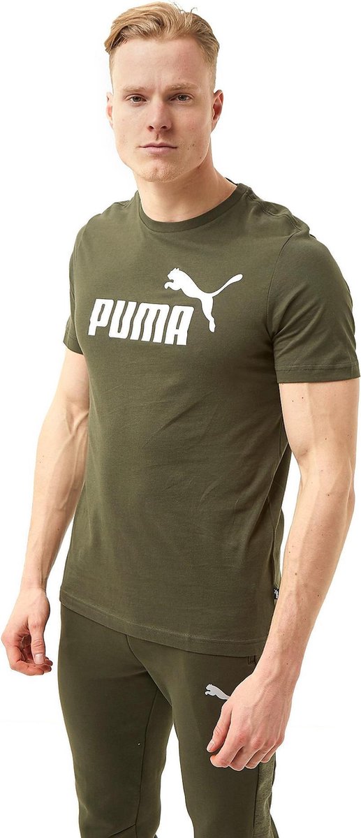 Puma Essentials Logo Shirt Groen Heren - Maat S