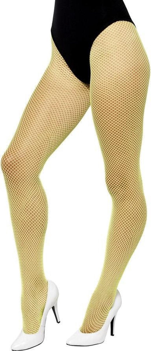 Visnet Fishnet Panty Neon Geel | One size