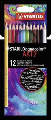 STABILO Aquacolor - Premium Aquarel Kleurpotlood - ARTY Etui 12 Kleuren