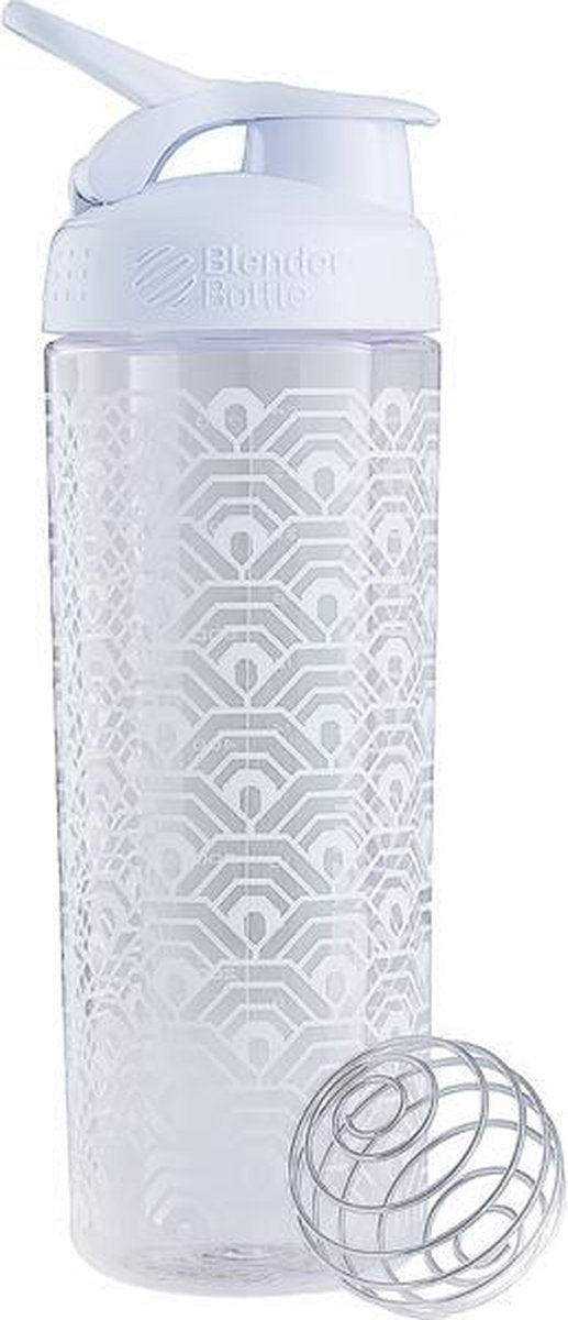 BlenderBottle™ SIGNATURE SLEEK Wit Clamshell met oog  - Eiwitshaker / Bidon / Shakebeker - 820 ml