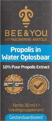 Bee&You Propolis tinctuur 30ml|Propolis druppel | Propolis extract 10% zuiver vloeibaar extract alcoholvrij |