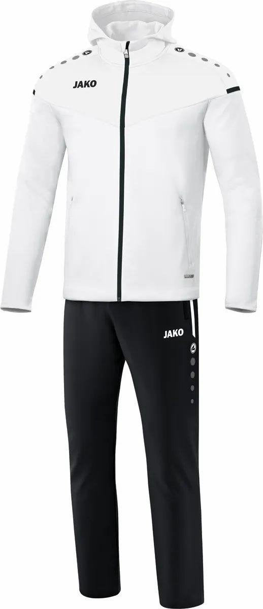 Jako Champ 2.0 Vrijetijdspak Met Kap Kinderen - Wit / Zwart | Maat: 164