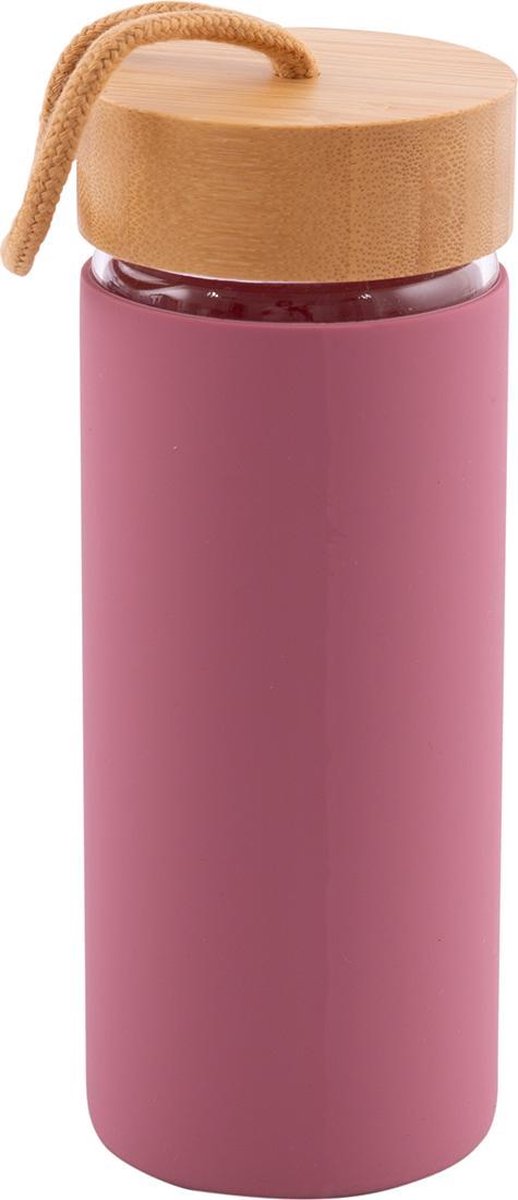 Point-Virgule - Glazen waterfles voor volwassenen en kinderen - Oudroze - 450ml