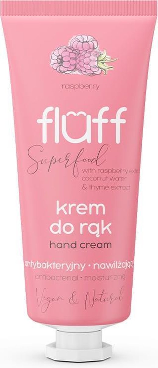 Fluff - Super Food Hand Cream Antibacterial Hand Cream Raspberry - 50ML