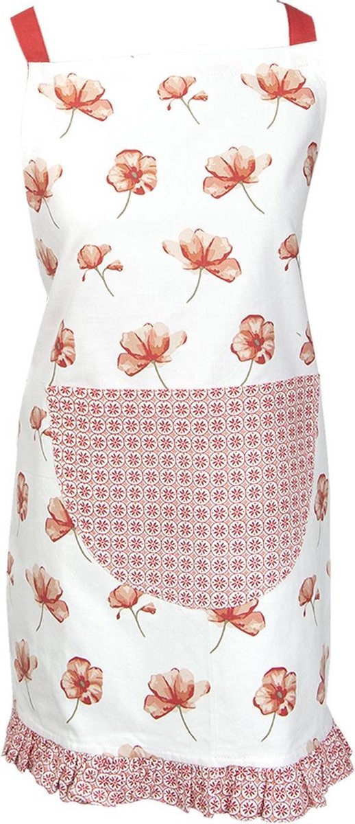 Clayre & Eef Keukenschort Kinderen POF41K 48*56 cm - Rood Katoen BBQ SchortKookschort