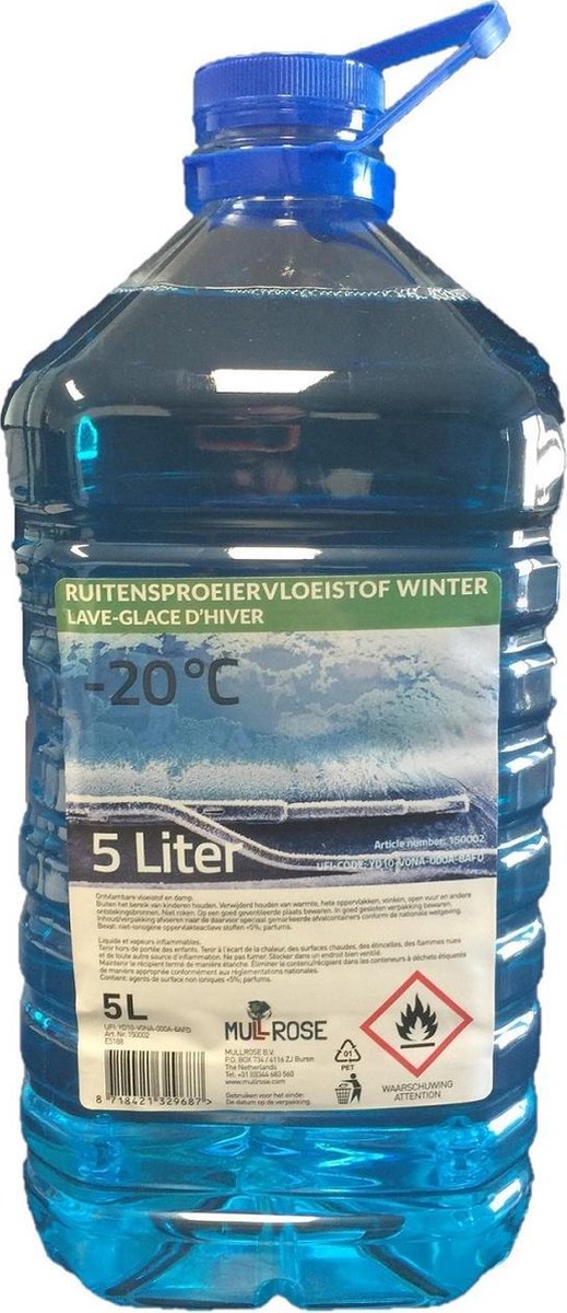 Ruitensproeiervloeistof winter -20 graden celcius 5 liter
