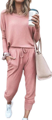 Stijlvolle Dames Zomer Huispak / Tracksuit / Joggingspak |  2-Delig Home Wear / Trainingspak | Sport Kleding | Roze - S