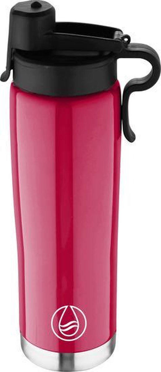 Fles Thermo 500 ml roestvrij staal roze wandelen overal