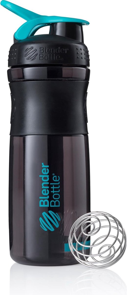 BlenderBottle™ SPORTMIXER Big Zwart/Azuurblauw/Teal met oog - Eiwitshaker / Bidon / Shakebeker  - 820 ml