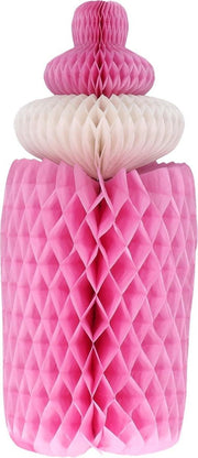 Pompom babyfles roze - baby shower - baby fles roze