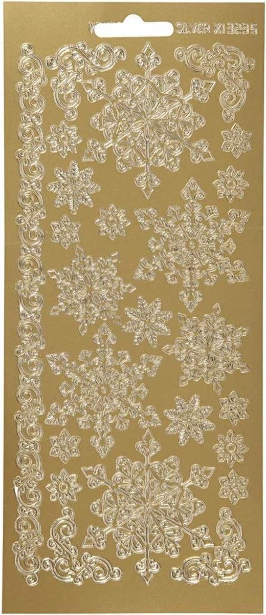 Creative Stickervel Sneeuwvlokken Junior 23 Cm Folie Goud