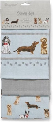 Theedoek (Per 3st.) Curious Dogs