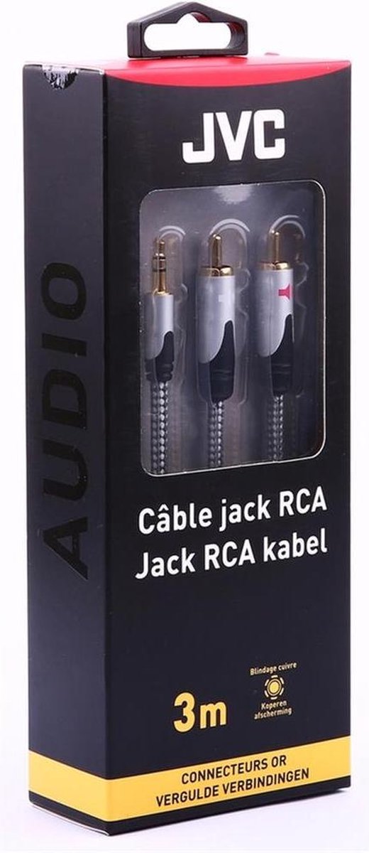 JVC analoge audiokabel JACK CABLE 3.5MM / 2 RCA 3M