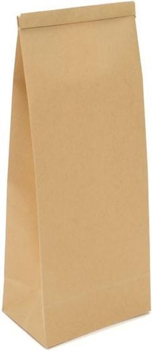 Blokbodemzakken Tin Tie Sluiting Bruin 108x64x267mm - 100 st