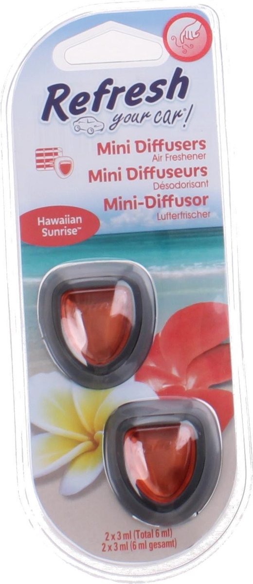 Refresh Your Car Mini-luchtverfrissers Hawaian Sunrise 3 Ml 2 Stuks