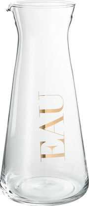 J-Line Karaf Eau Glas Transparant/Goud