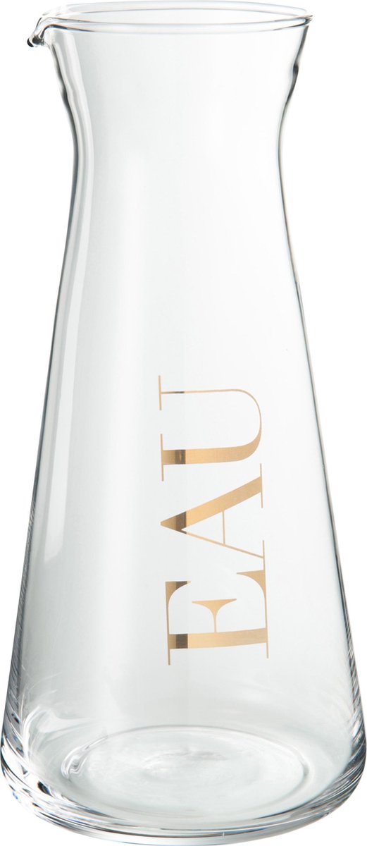 J-Line Karaf Eau Glas Transparant/Goud