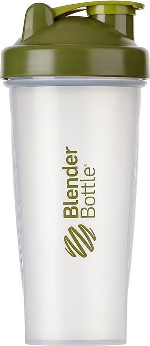 BlenderBottle™ CLASSIC Big  Mosgroen Transparant - Eiwitshaker / Bidon / Shakebeker  - 820 ml