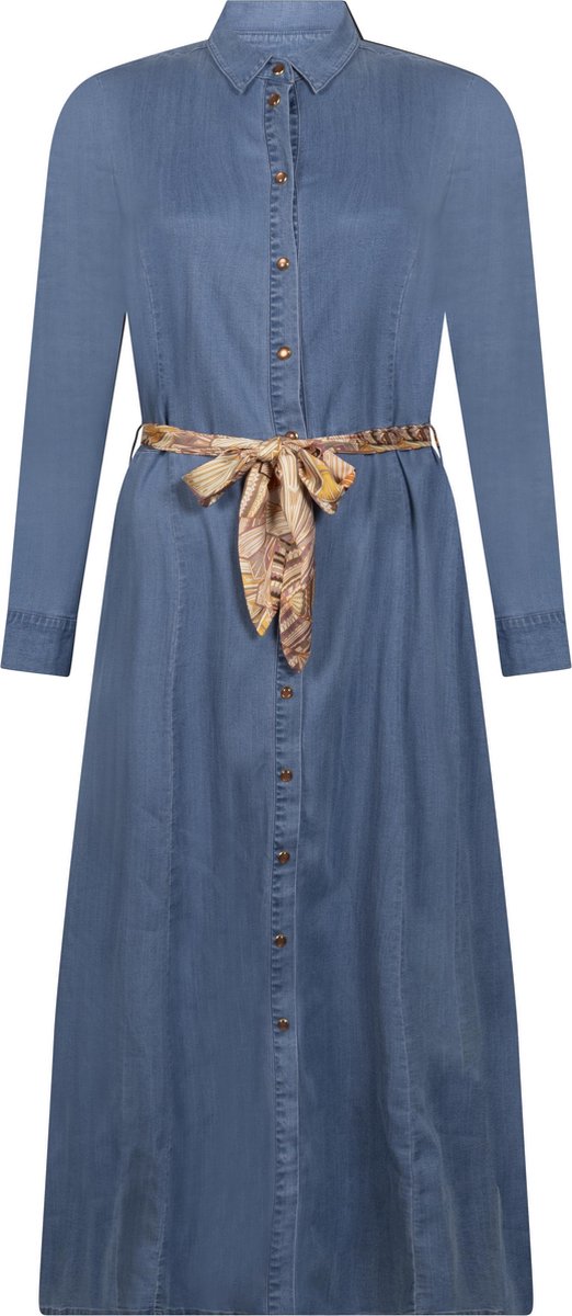 Tramontana | Jeans Jurk | Mid Blue Denim | Maat L | Jurken voor Vrouwen | Jurken Dames