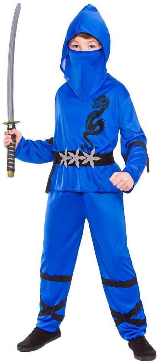 E-Carnavalskleding.nl: 116cm - e-Carnavalskleding.nl Ninja pak power blauw
