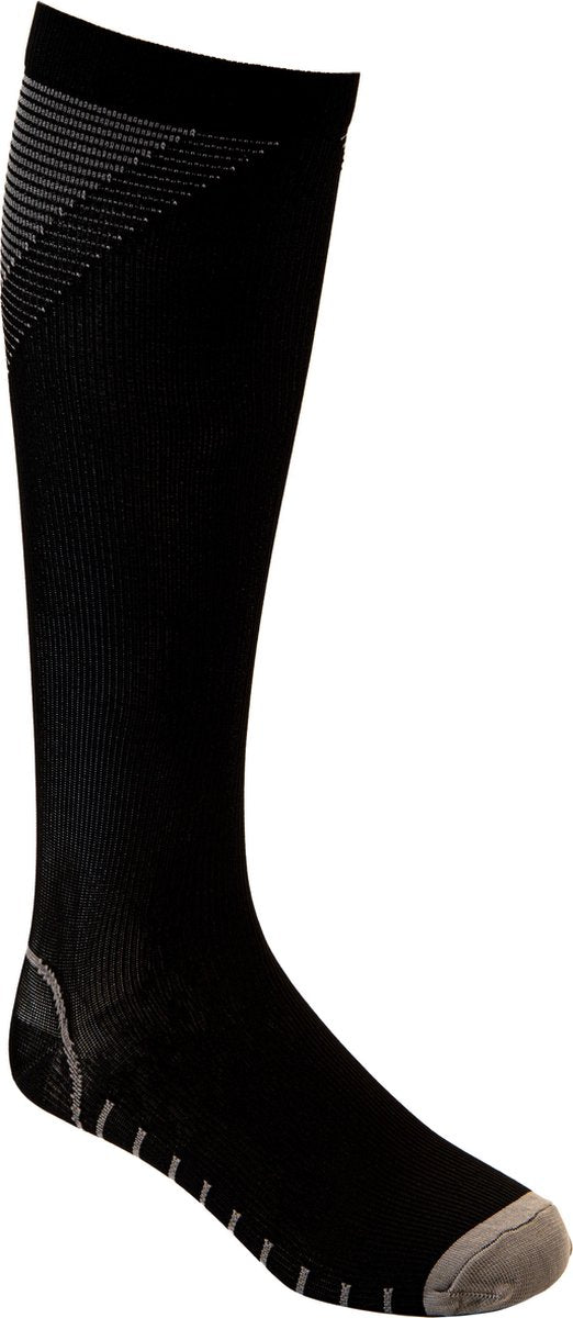 Compressiekousen voor hardlopen en reizen zwart grijs "Beam" mannen maat L-XL (41-44)