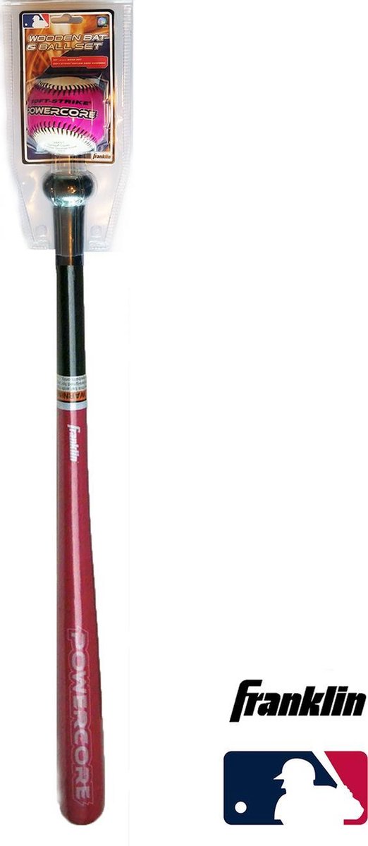 Franklin houten baseball bat met 'soft strike' baseball - roze/wit