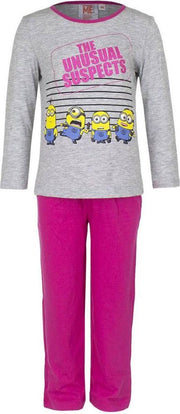 Kinder Pyjama - Minions (Grijs/Fuchsia)Maat 104