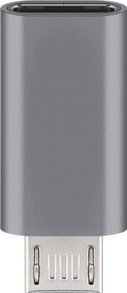 Goobay 55553 tussenstuk voor kabels USB Micro B USB C Grijs