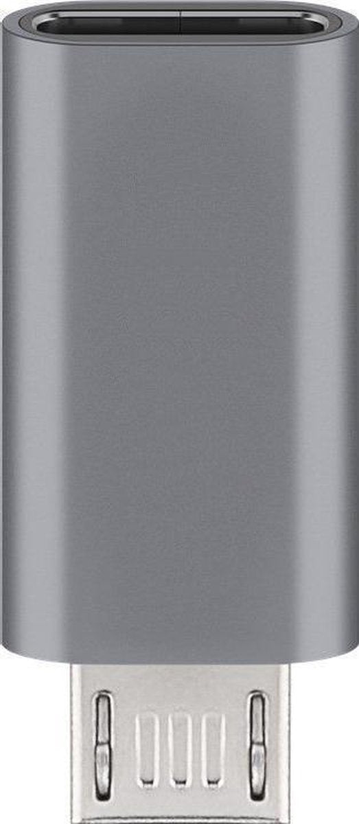 Goobay 55553 tussenstuk voor kabels USB Micro B USB C Grijs