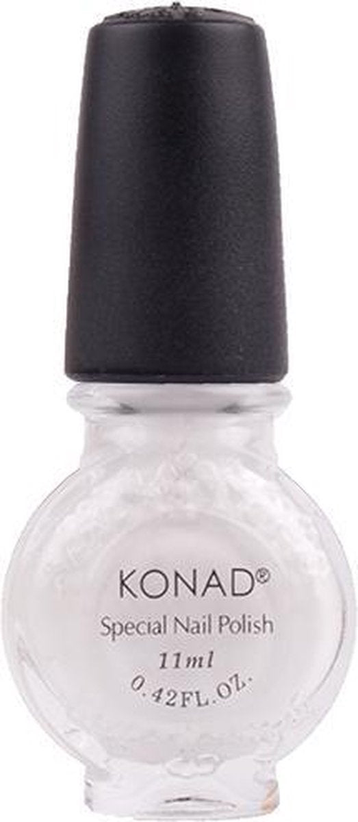 Konad stamping lak set black pearl- white en topcoat