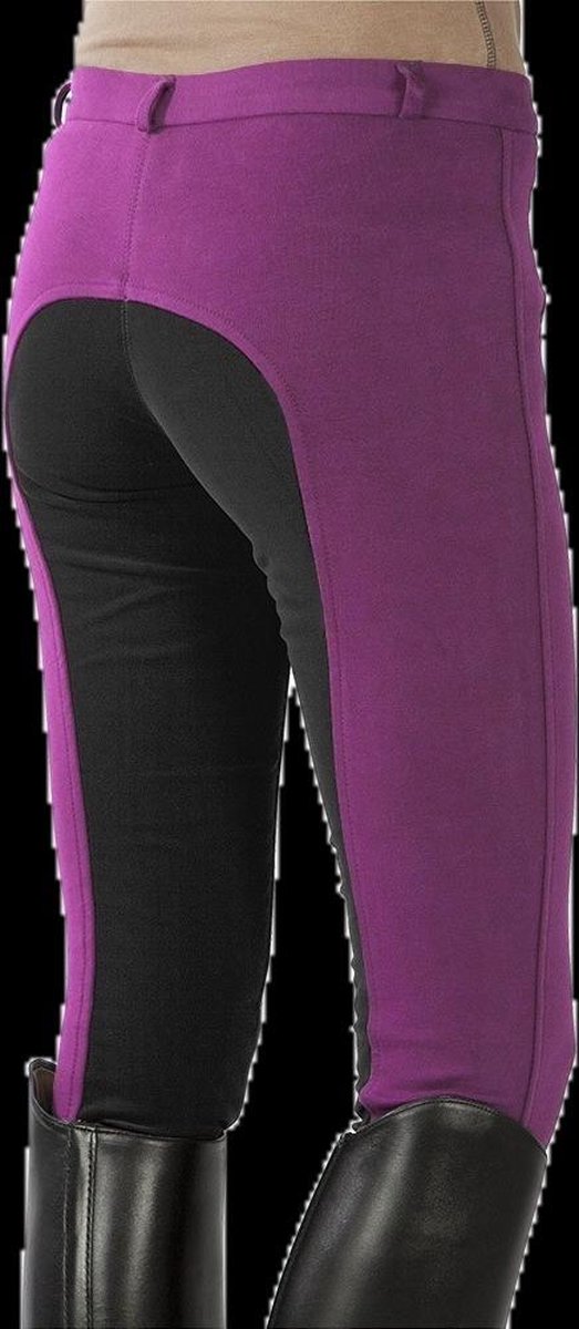 Paardrijbroek kunstlederen zitvlak volwassenen fuchsia
