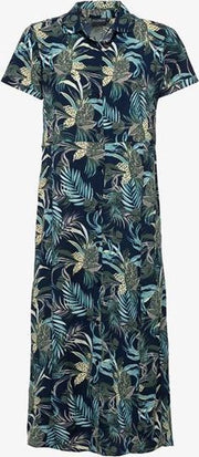 TwoDay dames maxi jurk met bloemenprint - Blauw - Maat S