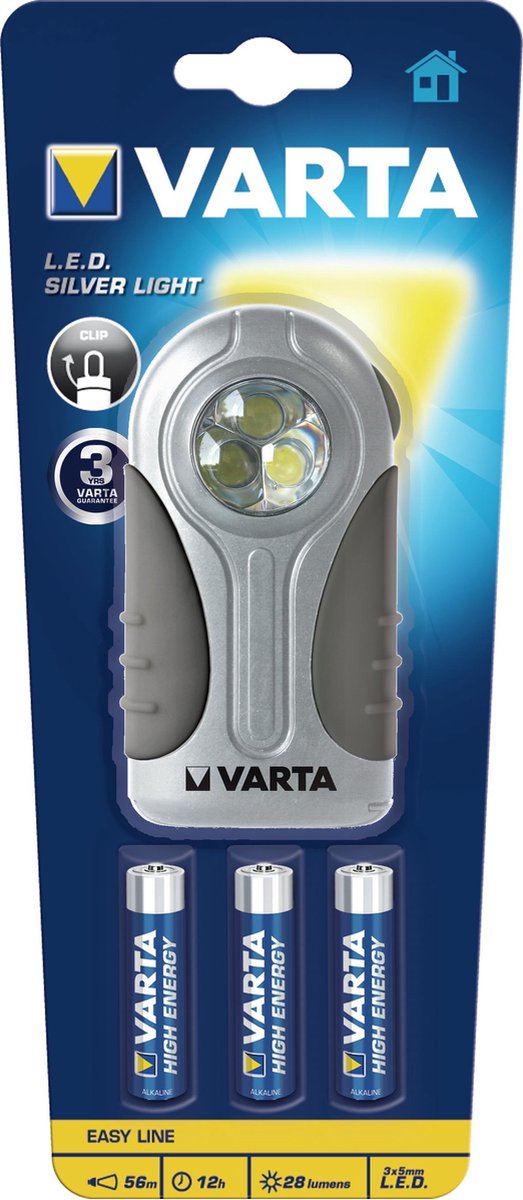 Varta LED Silver Light 3AAA Universele zaklamp