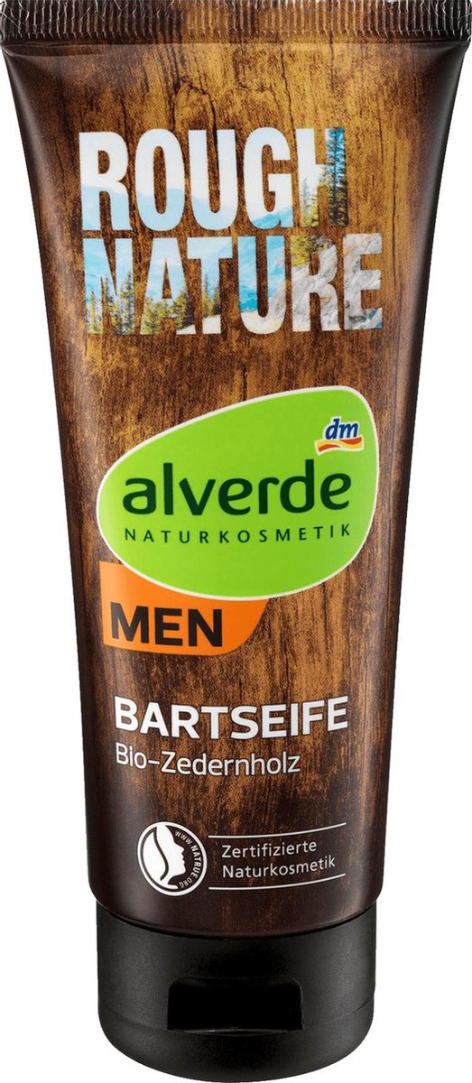 Alverde MEN Baardzeep Rough Nature met cederhout - BIO (100 ml)