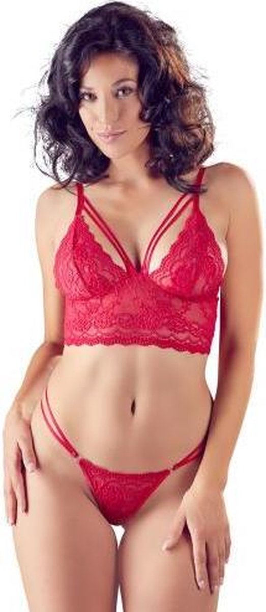 Sexy Kanten BH Set - Rood - L/XL