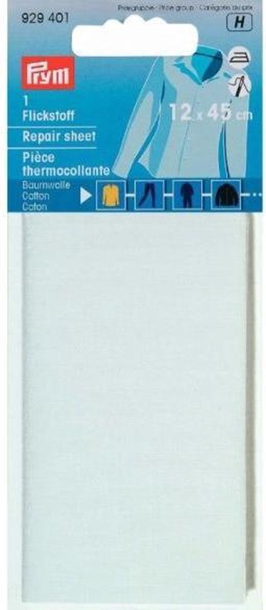 Verstelstuk Katoen Opstrijkbaar 12 x 45 cm Wit