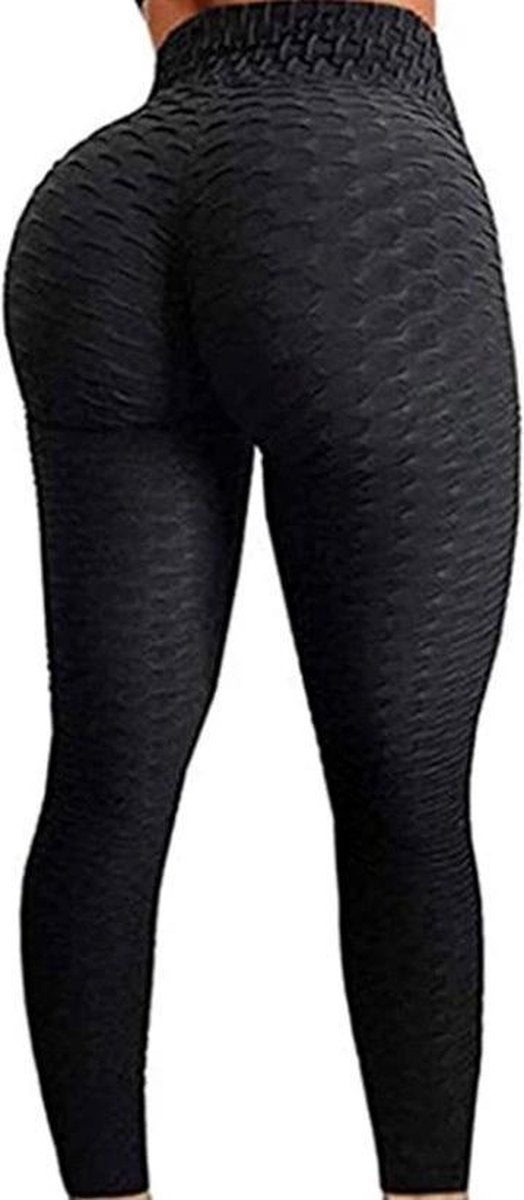 Sportlegging Dames High Waist maat XS - Anti Cellulite / Cellulitis - Scrunch Butt - Sportbroek - Sport Legging Voor Fitness / Yoga / Vrije Tijd - Comfortabel – size XS – Zwart / tiktok / sportschool