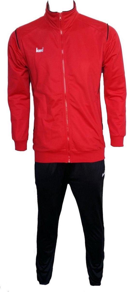 KWD Trainingspak Mundo - Rood/zwart - Maat 128