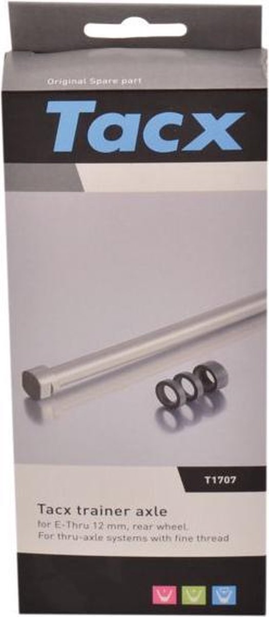 Tacx Trainer Axles voor E-Thru - 12 mm - Achterwiel - Fietstrainer - Grijs/Zilver