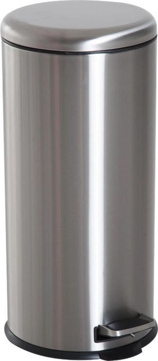 Nancy's Fair Lawn Pedaalemmer - 30 Liter - Prullenbak - Vuilnisbak - Binnenemmer - Scharnierend Deksel - RVS - Zilver - 29.2 x 29.2 x 62.9 cm