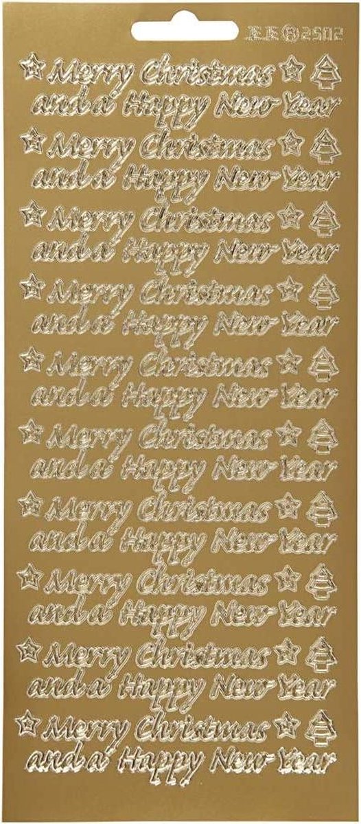 Creative Stickervel Merry Christmas Junior 23 Cm Folie Goud