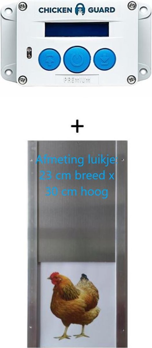 Chickenguard Premium automatische hokopener op batterijen+ alu luik small