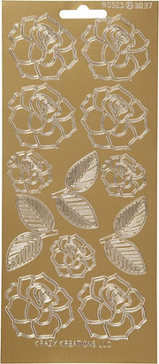 Creotime Foliestickers Rozen 12 Stuks Goud