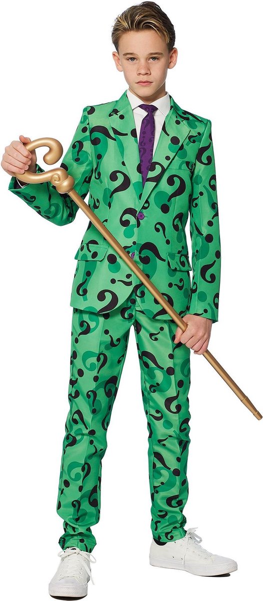Suitmeister Verkleedpak Riddler Jongens Polyester Groen Mt 122-128