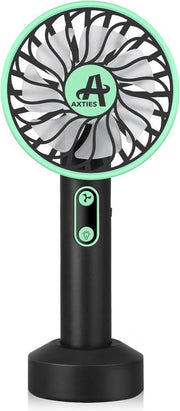 AXTIES 2-in-1 Draagbare Mini Ventilator met LED Lamp - USB Oplaadbaar 2000 mAh Batterij - 3 Snelheden & Lichtstanden - Draagbaar Kleine Tafelventilator - Mobiele Tafel Fan - Bureau Luchtkoeler Airco - Hand Waaier Lucht Koeler - Aircooler - Air Cooler
