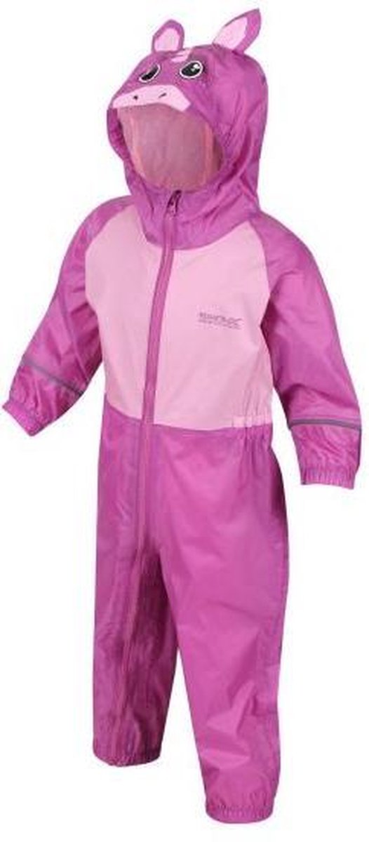 Regatta - Kids' Charco Breathable Waterproof Puddle Suit - Outdoorbroek - Kinderen - Maat 6-12 Monate - Roze