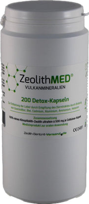 Zeolith Med - Zeoliet - 200 capsules - detox vulkaanmineralen - 6 maanden verpakking